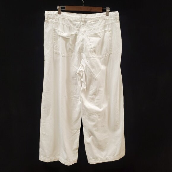 Old Navy Womens Drapey Drawcord Wide Leg Jeans Size 14 White Classic Clean Girl - Picture 3 of 12